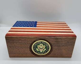 Patriotic keepsake box. Military keepsake box.