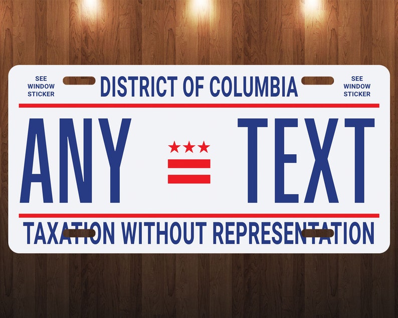 Washington DC Custom Personalized License Plate Novelty Tag Etsy