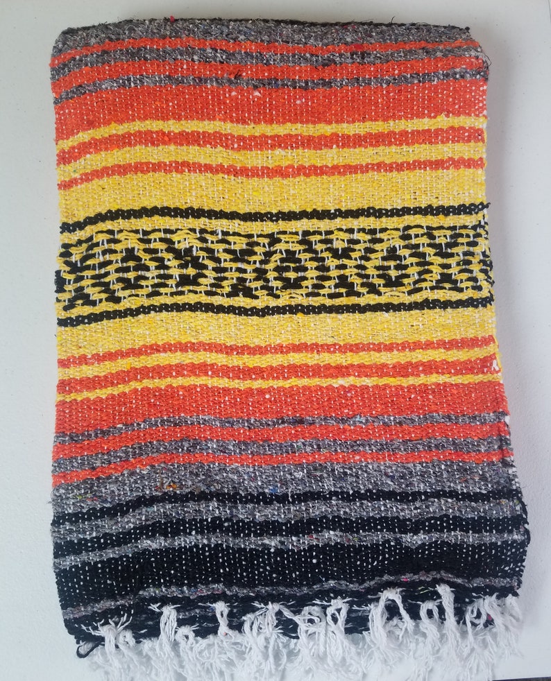 Mexican Blanket Authentic Hand Woven Falsa Blanket Made by Etsy