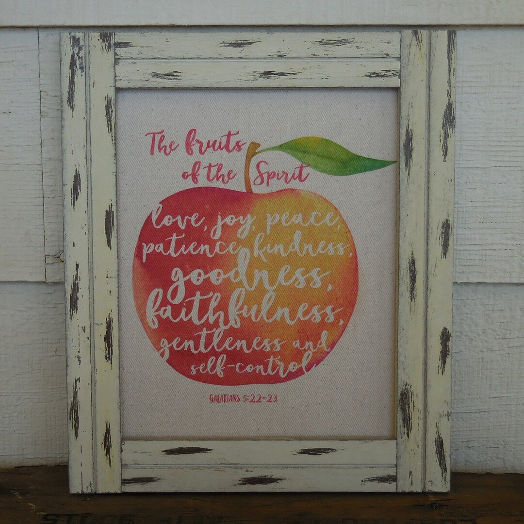 Framed Fruit of the Spirit, Bible Verse Wall Art, Galatians 5:22-23 ...
