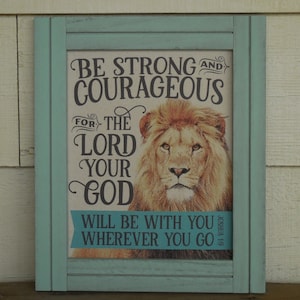 Joshua 1 Framed Wall Art, Framed Bible Verse, Joshua 1:9 Canvas Print, Framed Scripture Print