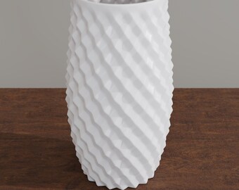 Quilted Vase, Textured Sculptural Centerpiece for Dried Flowers, Minimalist Modern Shelf Decor, Housewarming Gift