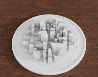 New York City Skyline 3D City Map, Midtown Architectural Sculpture, Desk Art, Housewarming Gift