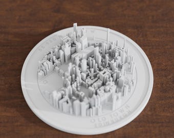 Old Town Edinburgh Coordinates Sign, Latitude Longitude 3D City Map, Anniversary Housewarming Gift