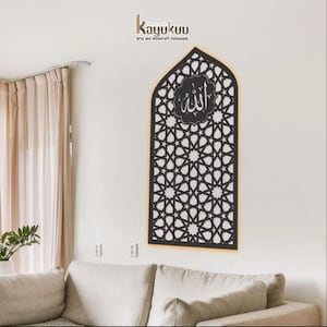 LED Mihrab Mini Dome: 3D Islamic Wall Art, Plywood Decor