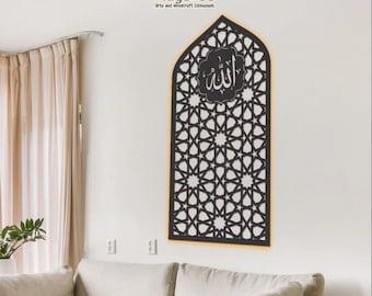 Wooden Mihrab Mushola &quot;Mini Dome&quot; 3D Islamic Wall Art Decor Made from Plywood 3 mm with LED Lamp , Islamic Home Decor, Minimalist Home Decor