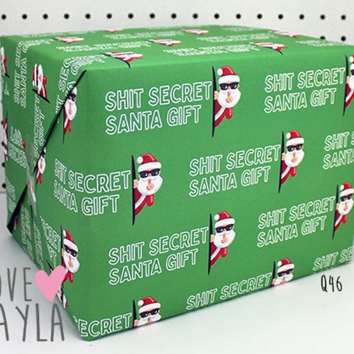 Secret Santa Wrap Wrapping Paper Etsy