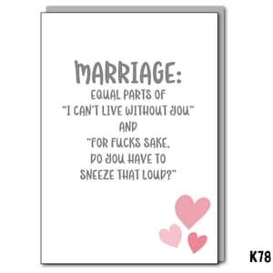 Marriage Equal Parts - Wedding Cards - Engagement cards - Anniversary Cards