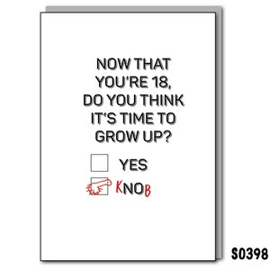 Eighteen - 18 - Birthday Cards - Milestone Birthday