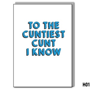 Cuntiest Cunt, Birthday Card, Funny Birthday Card, Sweary Birthday Card, Greeting Cards, Funny Cards, Funny Gifts, Birthday Gift, Hilarious