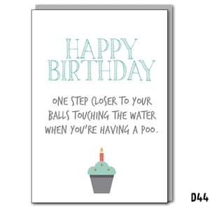 Balls in the Water, Birthday Card, Funny Birthday Card, Sweary Birthday Card, Greeting Cards, Funny Cards, Funny Gifts, Birthday Gift, Cards