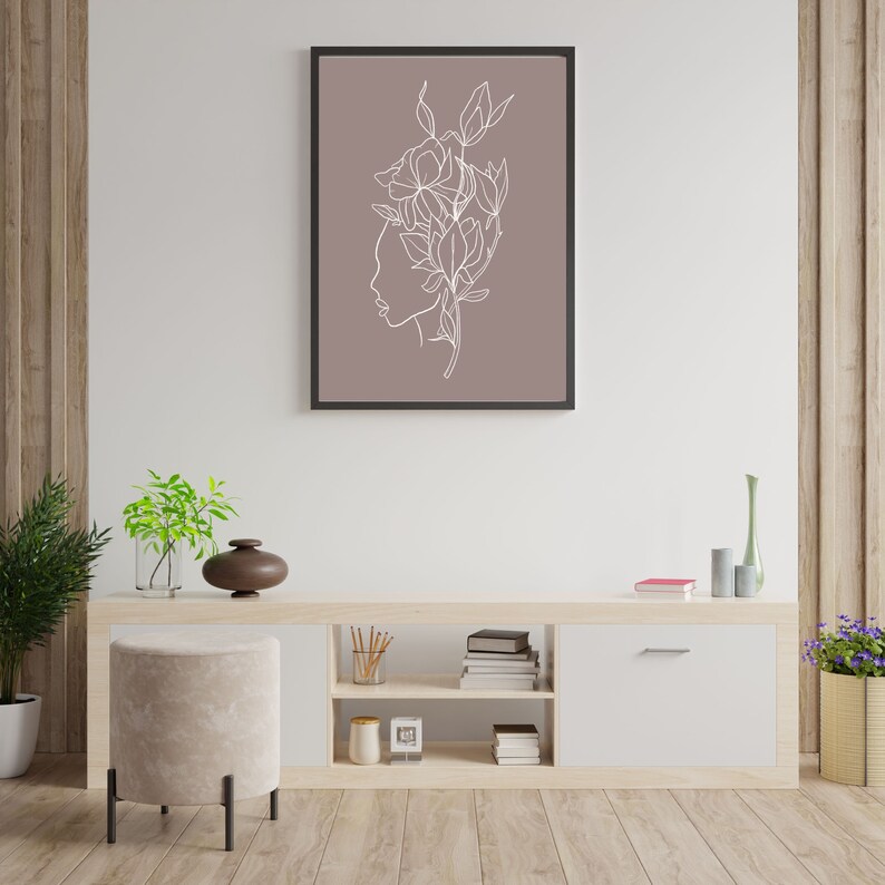 Digital downloadable illustration Digital Print Interior decoration. Wall art Wall Art Minimalist and botanical illustration