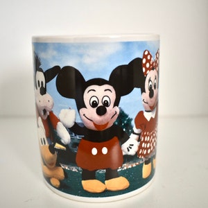 Disney Character Coffee Mug Mini Bean Bag Plush Castle Mickey Minnie Goofy Pluto 14 oz