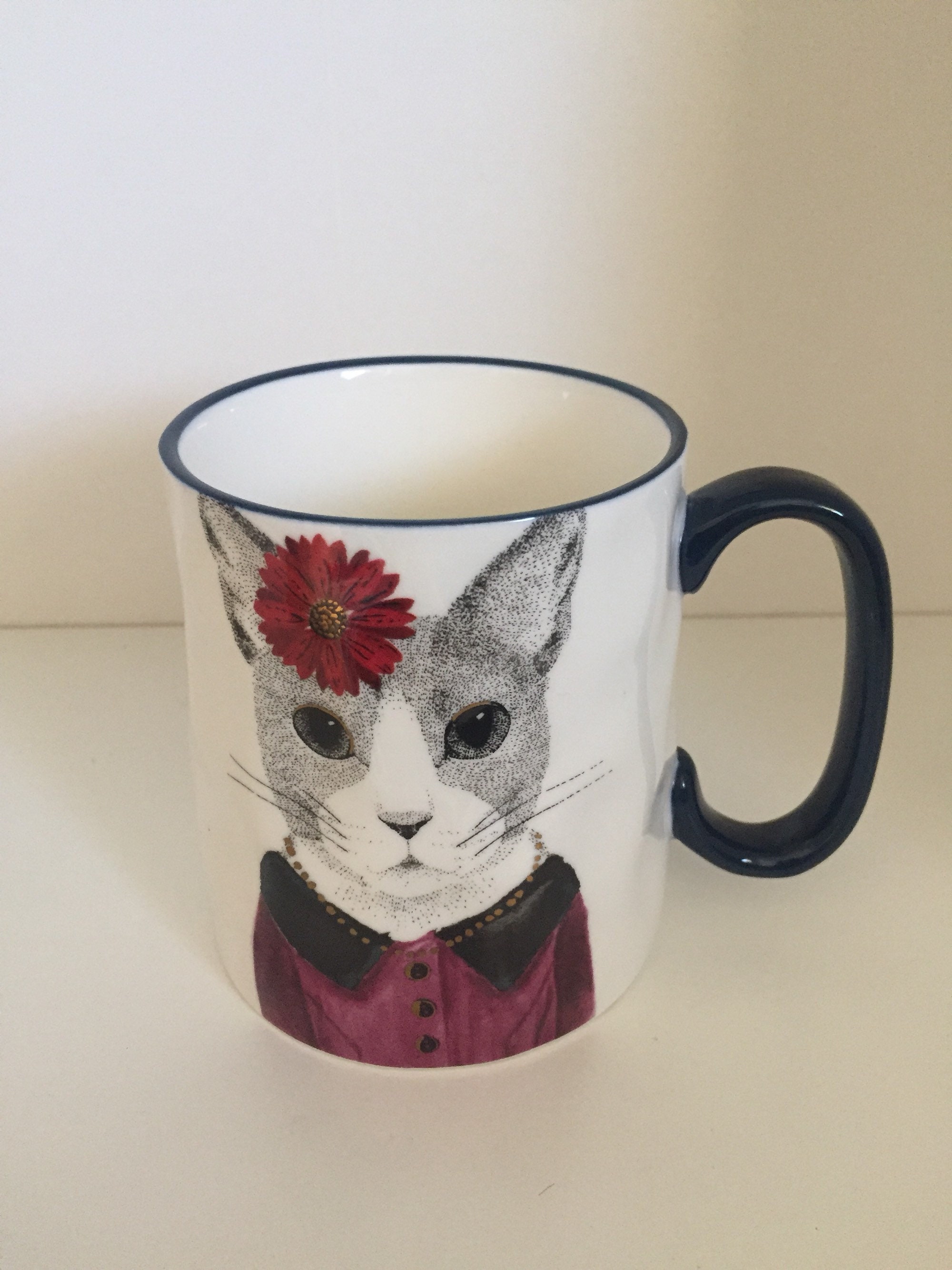 Hipster Animal Mug Signature Cat Flower Cardigan Tea Coffee | Etsy