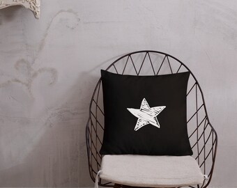 Lone Star Zwart Premium Kussen