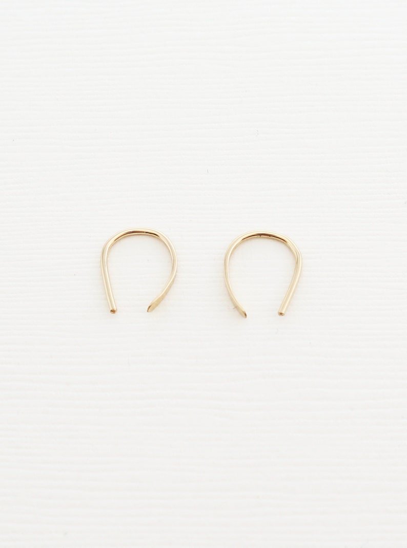 Gold Earring Minimalist Earring Small Earring Gold Hoop | Etsy