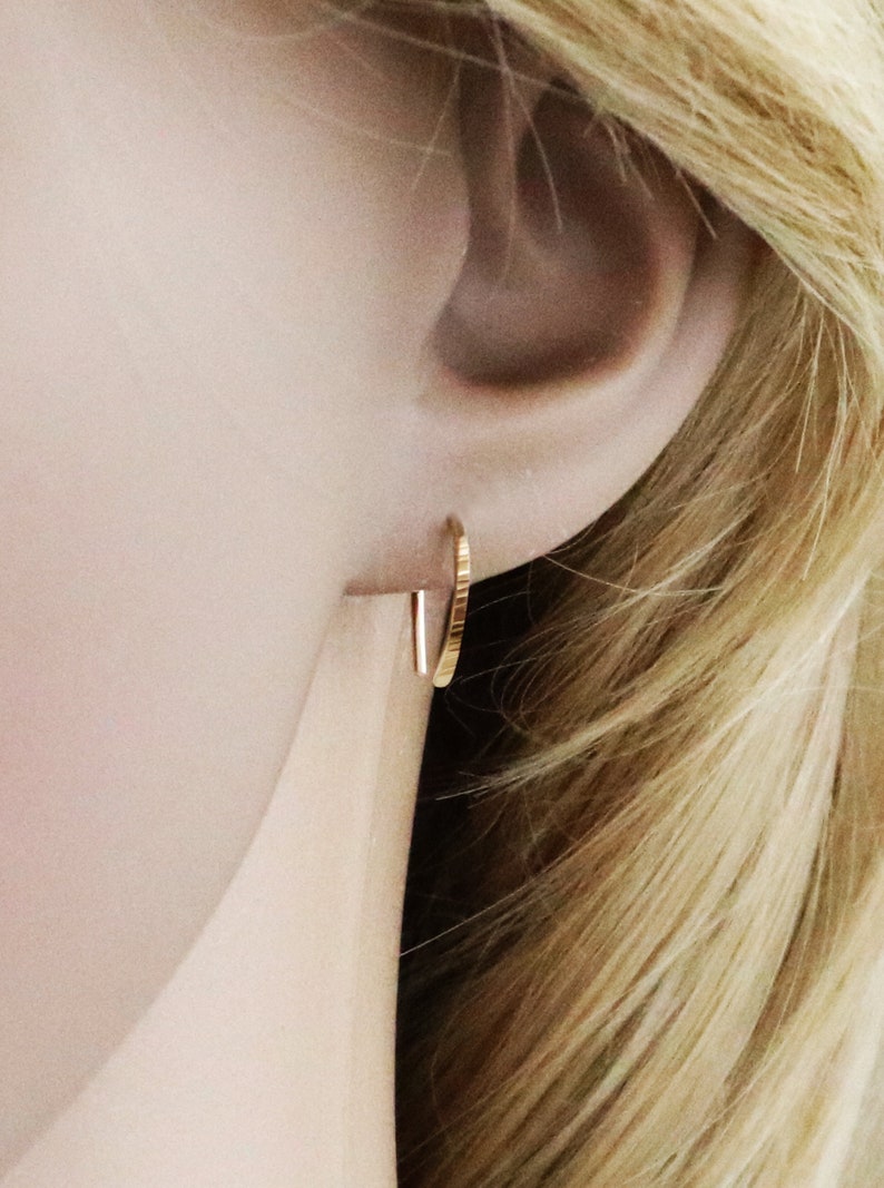 Horseshoe Earrings Small Gold Hoop Earrings Tiny Minimalist Etsy