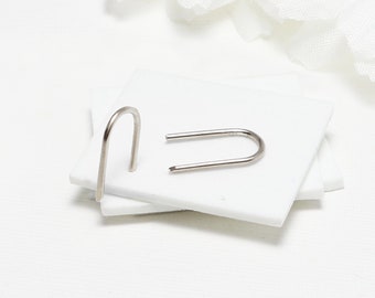 Minimalist Earrings, Silver U Arc Earrings, Silver U Earrings, Open Hoop Earrings, Dainty Earrings, Delicate Earrings, Gift | Chica Hoops