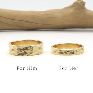 Couple Ring Set, Gold Couple Rings, His Her Promise Ring For Couple, Matching Wedding Band, Wedding Ring Set, Couple Gift |