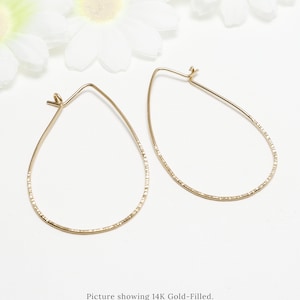 Gold Oval Hoop Earrings, Line Hammered Minimalist Earrings, Thin Hoop Earrings, Delicate Earrings, Silver Hoops | Evermore Hoops