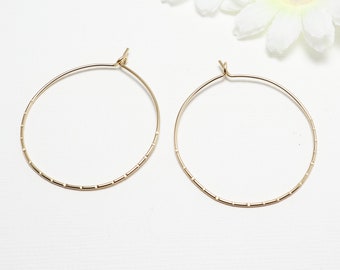 Large Hoop Earrings, Minimalist Earrings, Thin Open Hoop  Earrings, Delicate Earrings, 14K Rose & Gold Silver Hoop Earrings | Minute Hoops