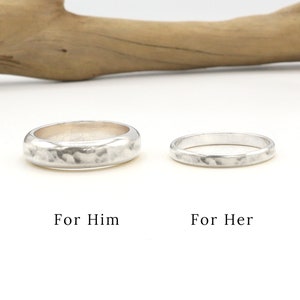 Couple Ring Set, Sterling Silver Couple Rings, His Her Promise Ring For Couple, Matching Wedding Band, Wedding Ring Set, Couple Gift |