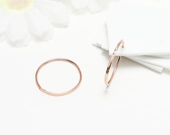 rose gold earrings, hoop earrings, bridesmaid earrings, bridal earrings, wedding earrings, minimalist earrings, minimal hoops | Minute Hoops