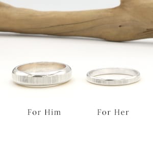 Couple Ring Set, Sterling Silver Couple Rings, His Her Promise Ring For Couple, Matching Wedding Band, Wedding Ring Set, Couple Gift |