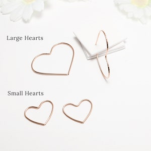 Rose Gold Open Heart Hoop Earrings, Line Hammered, Sister Mother Daughter Earring Jewelry Gift For Mom, Her, Rose Gold Earring | Heart Hoops