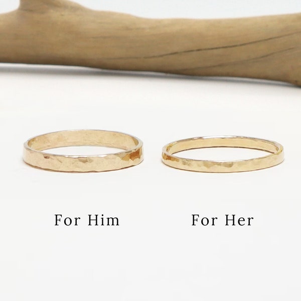 Paarring-Set, Paarringe Gold, Sein-Ihr-Versprechen-Ring für Paare, passender Ehering, Ehering-Set, Paargeschenk | Ewige Ringe