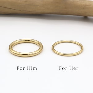 Couple Ring Set (3mm, 1.6mm), Couple Rings Gold, His Her Promise Ring For Couple, Matching Wedding Band, Wedding Ring Set, Couple Gift |