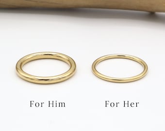 Parringsset (3 mm, 1,6 mm), Parringar Guld, Hans-Henne Löftering För Par, Matchande Vigselring, Vigselringsset, Gåva För Par |