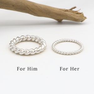 Couple Ring Set, Sterling Silver Couple Rings, His Her Promise Ring For Couple, Matching Wedding Band, Wedding Ring Set, Couple Gift |