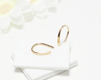 Aros, Aretes de Herradura Dorados, Aros Pequeños Dorados, Aretes Minimalistas, Aretes Sencillos, Aros Pequeños Delicados / 7thHeaven Hoops