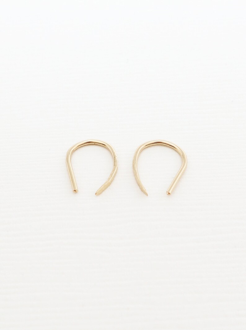 Horseshoe Earrings Small Gold Hoop Earrings Tiny Minimalist Etsy