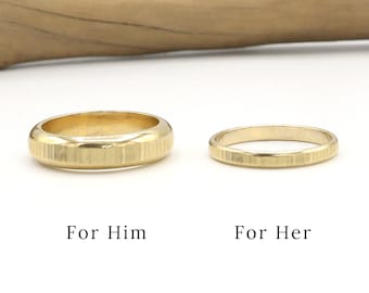 Couple Ring Set, Gold Couple Rings, His Her Promise Ring For Couple, Matching Wedding Band, Wedding Ring Set, Couple Gift |