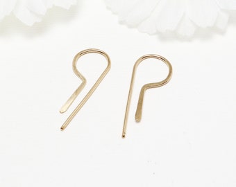 Minimalist Gold Hoop Earrings, Geometric Earrings, Small Earrings, Dainty Earrings, Silver Huggie, 14K Hoop Earrings | Sweet P Hoops