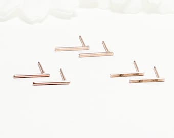 Minimalist Bar Earrings, 10mm Thin Bar Stud Earrings, Dainty