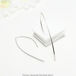 Minimalist Earrings, Silver Open Hoop Earrings, Modern Arc Threader Earrings, Delicate Dainty Simple Wishbone Earrings | Harmony Earrings