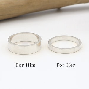 Couple Ring Set, Sterling Silver Couple Rings, His Her Promise Ring For Couple, Matching Wedding Band, Wedding Ring Set, Couple Gift |