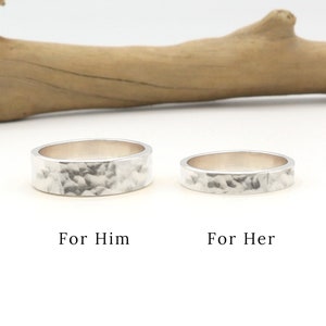 Couple Ring Set, Sterling Silver Couple Rings, His Her Promise Ring For Couple, Matching Wedding Band, Wedding Ring Set, Couple Gift |