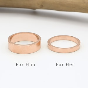 Couple Ring Set, Rose Gold Couple Rings, His Her Promise Ring For Couple, Matching Wedding Band, Wedding Ring Set, Couple Gift |