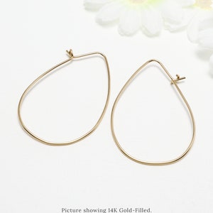 Large Oval Hoop Earrings, Thin Gold Hoop Earrings, Gold Teardrop Hoop Earrings, Delicate hoops, Silver Large Hoops | Evermore Hoops