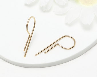 Dainty Earrings, Minimalist Earrings, Gold Hoop Earrings, Silver Open Hoop Earrings, Small Earrings, Tiny 14K Gold Earrings | Sweet P Hoops