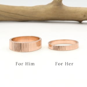 Couple Ring Set, Rose Gold Couple Rings, His Her Promise Ring For Couple, Matching Wedding Band, Wedding Ring Set, Couple Gift |