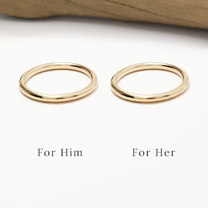 Matching Couple Ring, Gold Ring Set, 2mm, Silver Couple Ring, Promise Rings, Dainty Wedding Band Ring, His & Her Rings, 14K | Eternal Rings