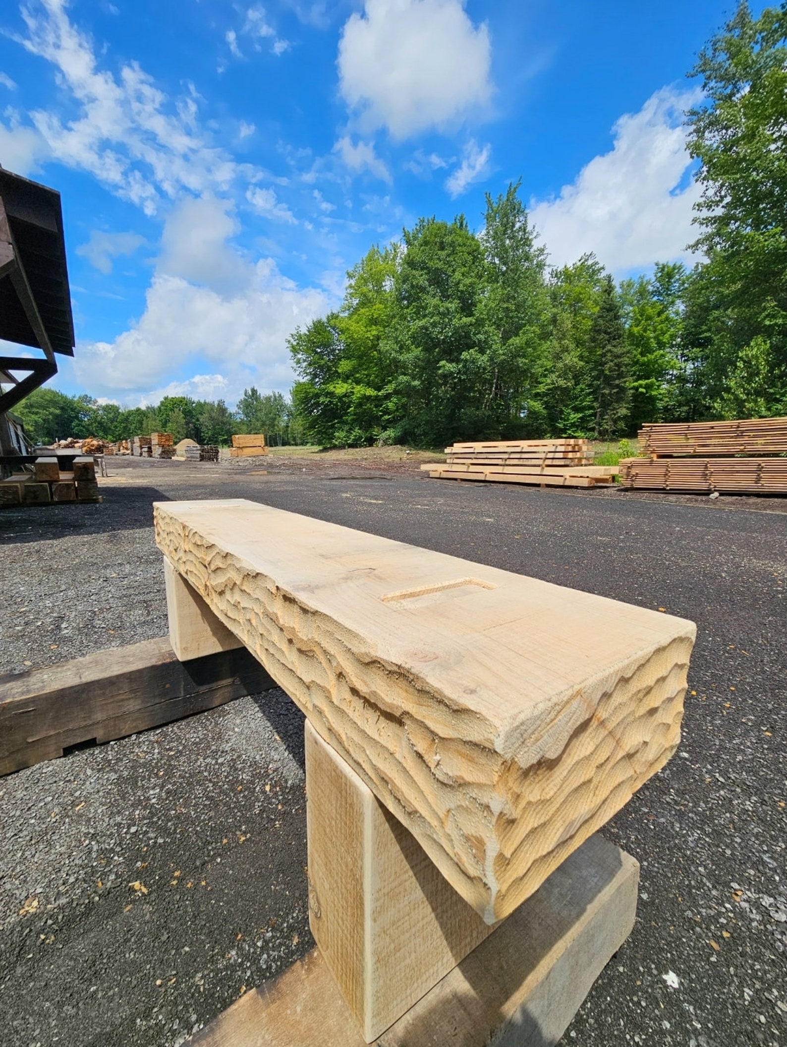 Timber Bench | Massive Pine | Timber Frame | Hand Hewn | Mortise ...