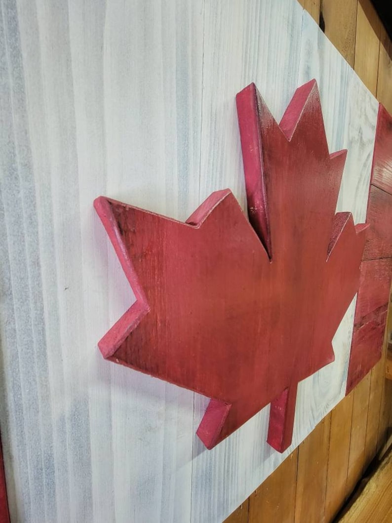 Handcrafted Wooden Canadian Flag | Flag of Canada | Canadian Wood Flag ...