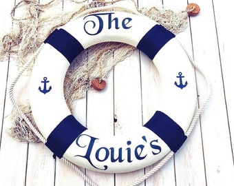 Personalized Life Ring/4 Sizes/Nautical Wall Decor/Baby Announcement/Nautical Nursery/Coastal Wall Decor/Nautical Wall Art/Nautical Etsy