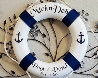Personalisierter Nautischer Rettungsring | Personalisierter Rettungsring für Boot oder Pool | Maritime Wanddekoration